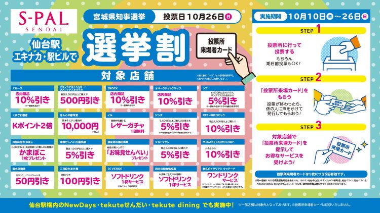 『宮城県知事選挙』に伴う選挙割について